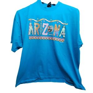 Soffe's Choice Arizona T-Shirt Mens XXL Blue 1990 Vintage Southwestern Graphic
